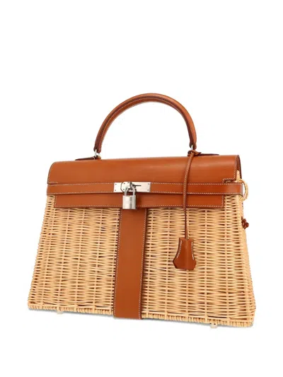 Pre-owned Hermes 2018 Kelly Picnic 35 Tote Bag In Neutral