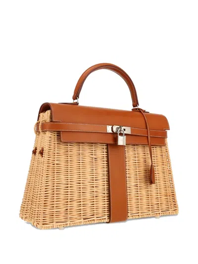 Pre-owned Hermes 2018 Kelly Picnic 35 Tote Bag In Neutral