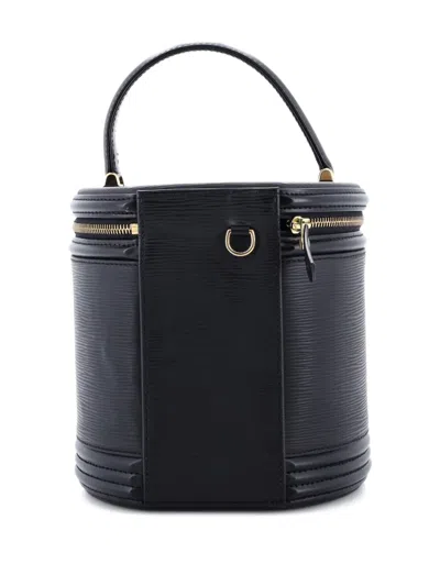 Pre-owned Louis Vuitton Cannes Beauty Case Epi Leather Satchel In Black