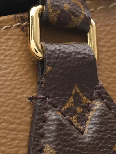 Pre-owned Louis Vuitton 2021 Monogram Reverse Giant Onthego Gm Satchel In Brown