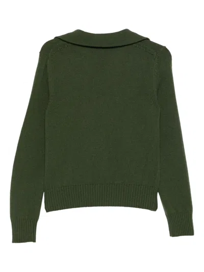 Vanisé Polo-collar Sweater In Green