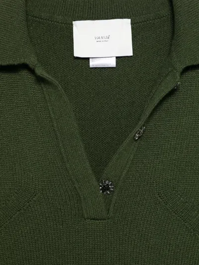 Vanisé Polo-collar Sweater In Green