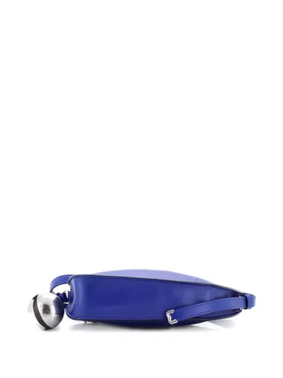 Pre-owned Burberry Shield Sling Shoulder Bag Leather Mini Crossbody Bag In Blue