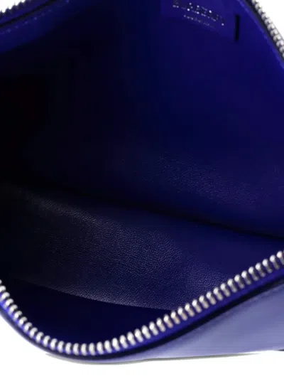 Pre-owned Burberry Shield Sling Shoulder Bag Leather Mini Crossbody Bag In Blue