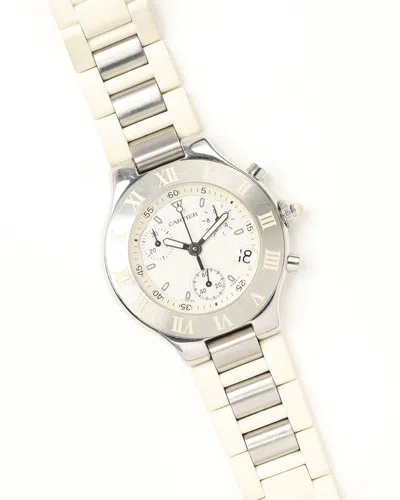Cartier 21 Chronoscaph 38mm Ref 2424 Watch In Gray