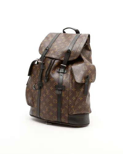 Pre-owned Louis Vuitton Macassar Christopher Mm Backpack In Brown