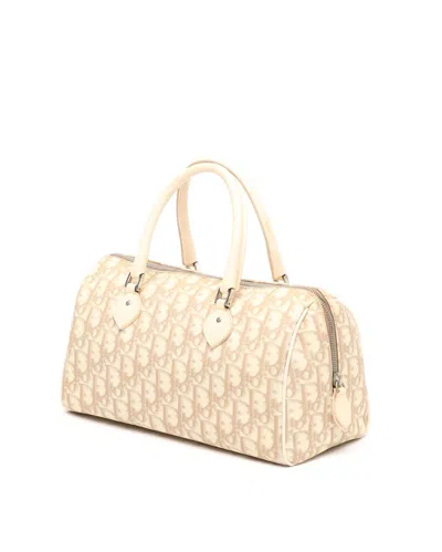 Dior Christian  Issimo Embroidered Flowers Boston Bag In Neutral
