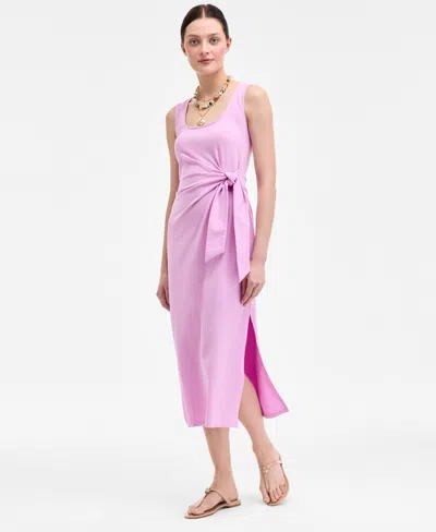 On 34th Women's Side-tie Tank Midi Dress, Exclusively At Macy's In Pink