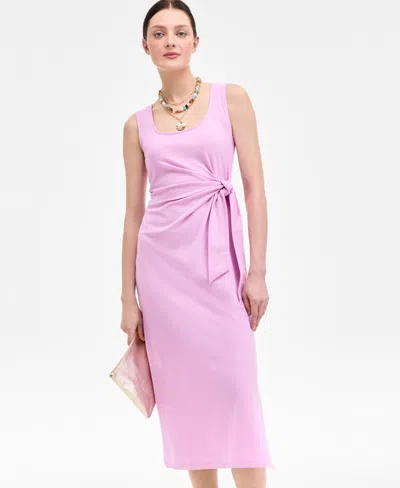 On 34th Women's Side-tie Tank Midi Dress, Exclusively At Macy's In Pink