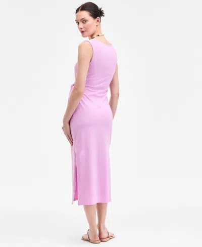 On 34th Women's Side-tie Tank Midi Dress, Exclusively At Macy's In Pink