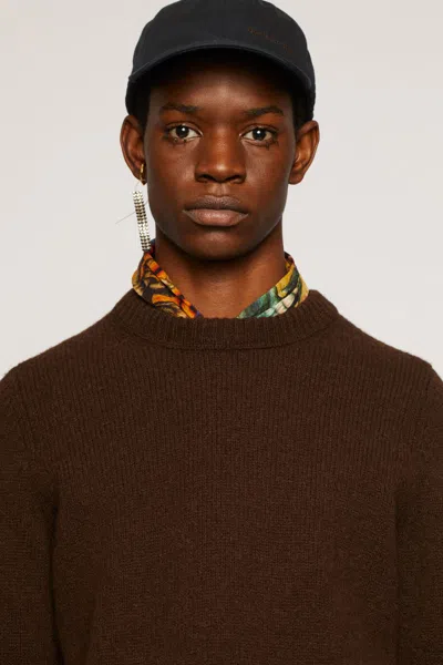 Acne Studios Black Logo Embroidered Hat In Black