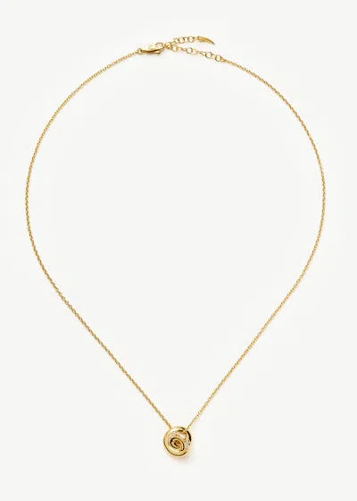 Missoma X Lucy Williams Knot Pendant 18ct Gold Vermeil Necklace In Burgundy
