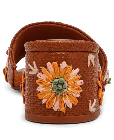 Anne Klein Women's Dolls Embroidered Raffia Block Heel Sandals In Multi