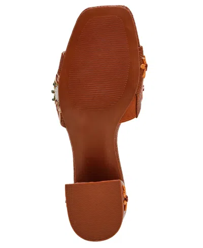 Anne Klein Women's Dolls Embroidered Raffia Block Heel Sandals In Multi