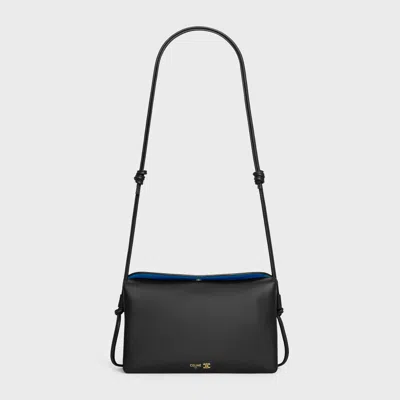 Celine Trio Flap In Smooth Lambskin In Black