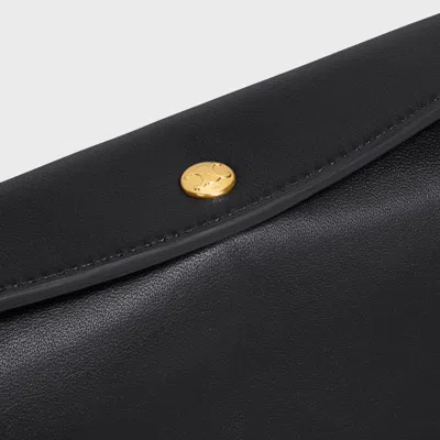 Celine Trio Flap In Smooth Lambskin In Black
