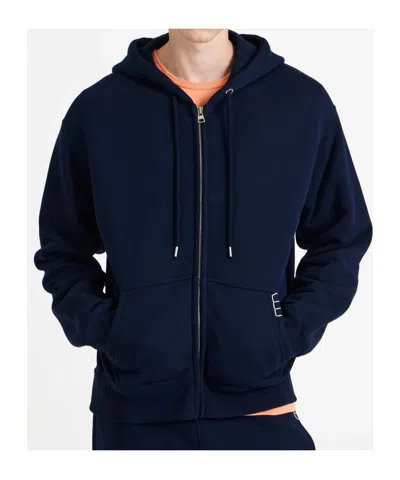 Jw Anderson Cotton Zip-up Hoodie In Blue