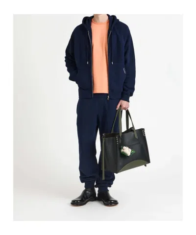 Jw Anderson Cotton Zip-up Hoodie In Blue