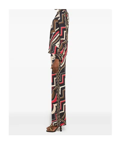 Pucci Istrice Printed Satin Trousers In Neutral