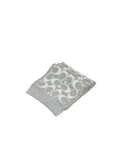 Coach Ribbed Scarf In Gray
