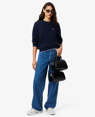 Lacoste Usa Women's Long Sleeve Sweater In Blue