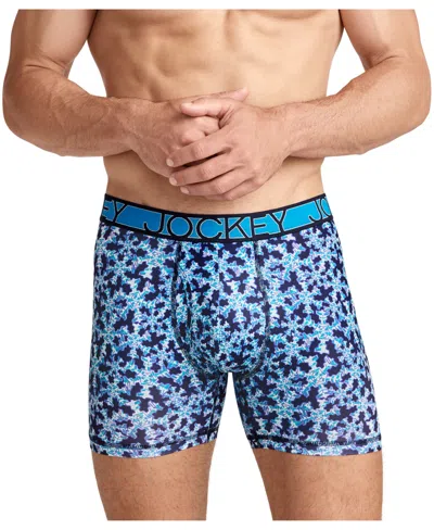 Jockey Active Microfiber 3.5" Boxer Brief In Blue
