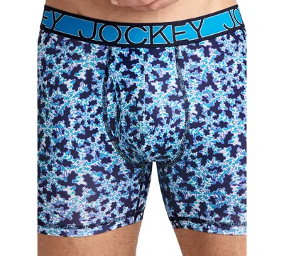 Jockey Active Microfiber 3.5" Boxer Brief In Blue