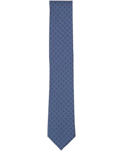 Alfani Men's Tundra Abstract Pattern Tie, Macy's Exclusive In Blue