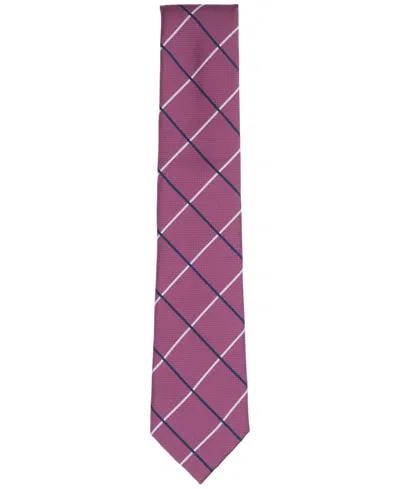 Club Room Men's Maine Grid Tie, Macy's Exclusive In Pink