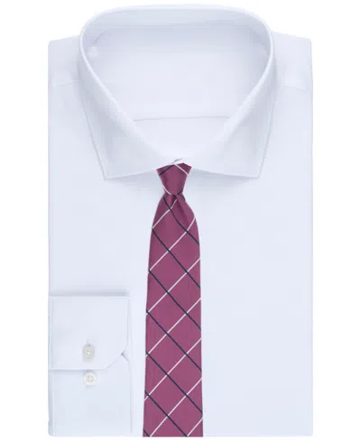 Club Room Men's Maine Grid Tie, Macy's Exclusive In Pink