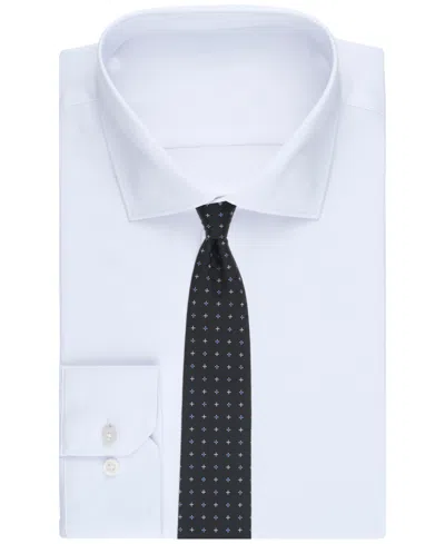 Club Room Men's Meyers Grid Pattern Tie, Macy's Exclusive In Black