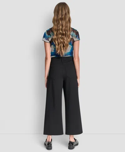 Dkny Women's Wide-leg Cropped Ponte Pants In Black