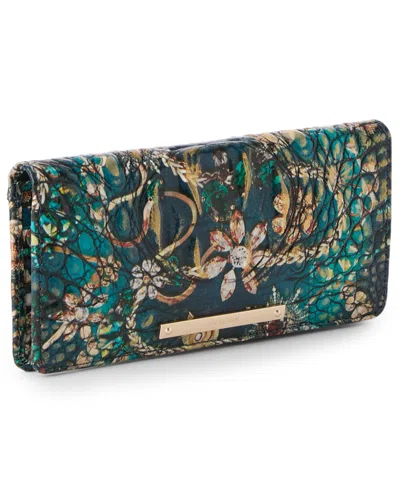 Brahmin Ady Croc Embossed Leather Wallet In Multi