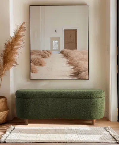 Ink+ivy Bailey 48"w Boucle Flip Top Storage Bench In Gray