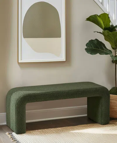 Ink+ivy Steve 42"w Boucle Waterfall Bench In Gray