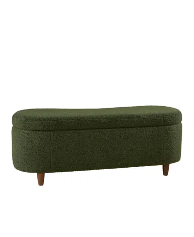 Ink+ivy Bailey 48"w Boucle Flip Top Storage Bench In Gray