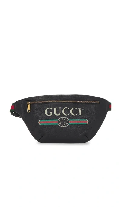 Fwrd Renew Gucci Logo Belt Bag In Black