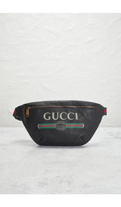 Fwrd Renew Gucci Logo Belt Bag In Black