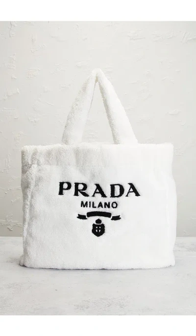 Fwrd Renew Prada Terry Tote Bag In White