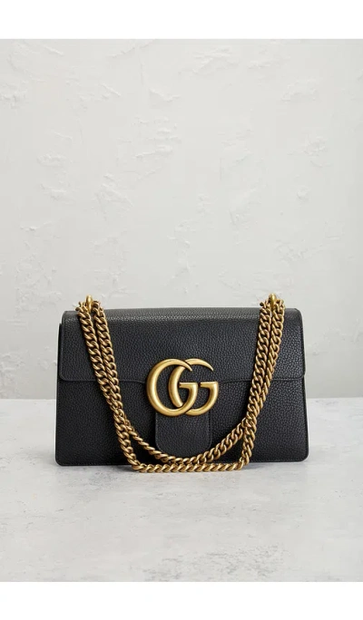Fwrd Renew Gucci Gg Marmont Shoulder Bag In Black