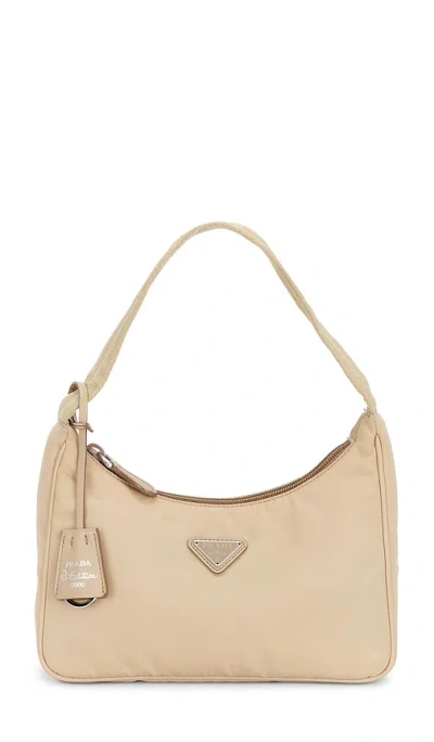 Fwrd Renew Prada Re-edition 2000 Re-nylon Shoulder Bag In Sand