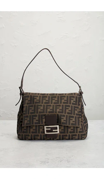 Fwrd Renew Fendi Zucca Mama Baguette Shoulder Bag In Brown