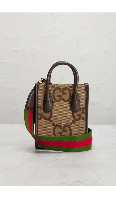 Fwrd Renew Gucci Jumbo Gg Mini Tote Bag In Sand