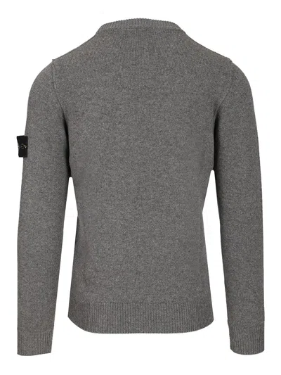 Stone Island Lambswool Crewneck Sweater In Gray