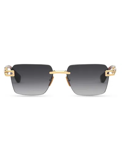 Dita Meta-evo One Square-frame Gold-tone And Acetate Sunglasses In Black