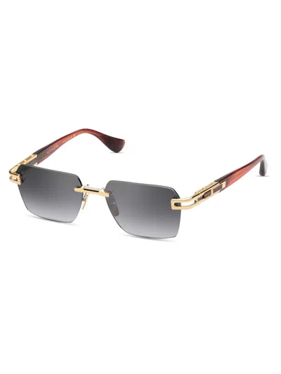 Dita Meta-evo One Square-frame Gold-tone And Acetate Sunglasses In Black