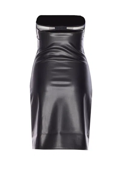 Courrèges Strapless Mini Dress With Back Strap Detail In Black