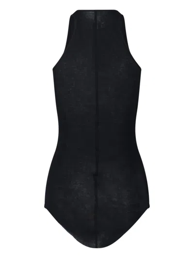 Rick Owens Semi-transparent Bodysuit In Black