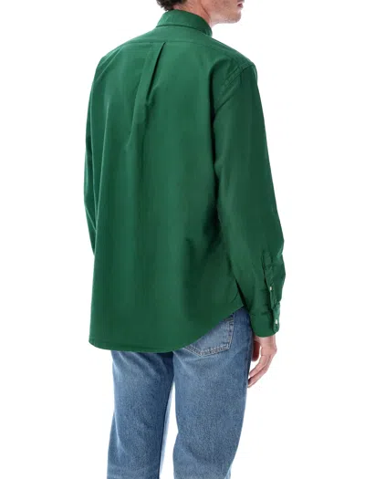 Ralph Lauren Custom Fit Cotton Shirt In Green