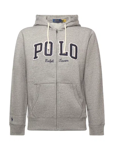 Ralph Lauren Zip-up Sweatshirt With Logo In Gray